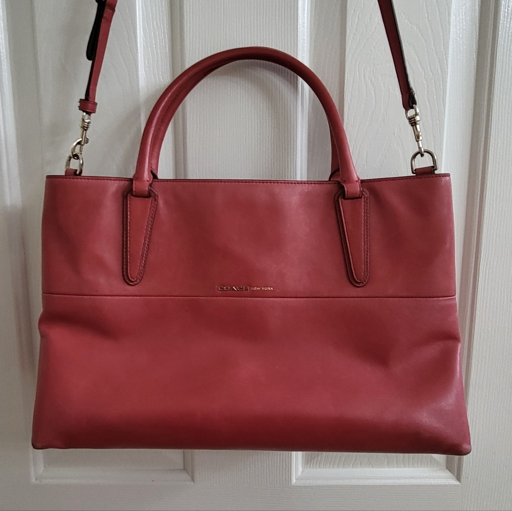 Coach Borough Bag HTF coral color gently used